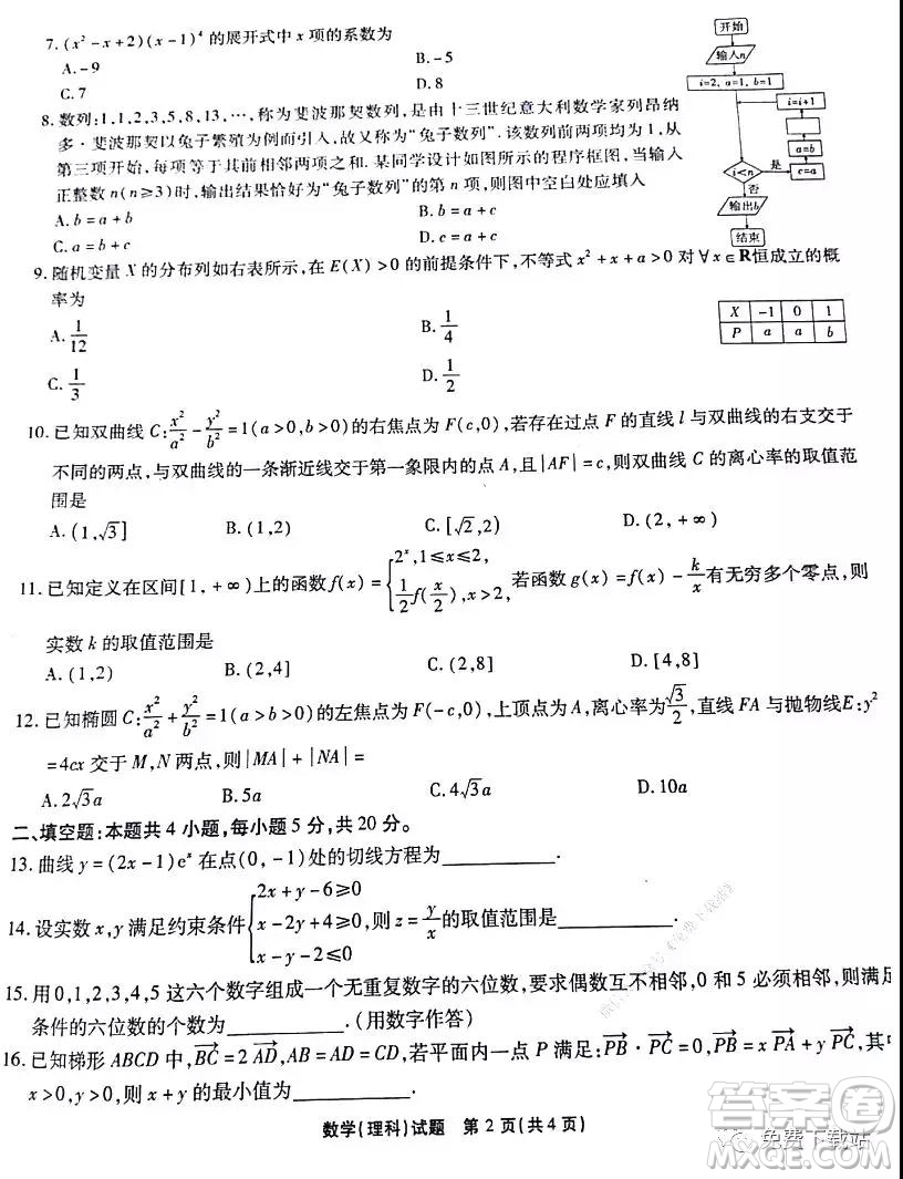重庆南开中学2020级高三第五次教学质量检测考试理科数学答案