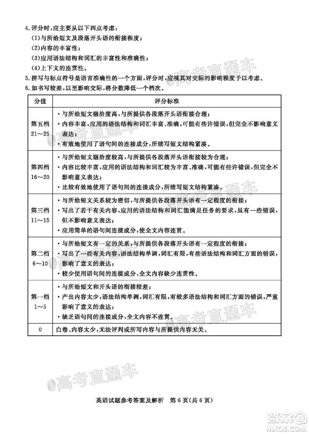 肇庆市2021届高中毕业班第一次统一检测英语试题及答案