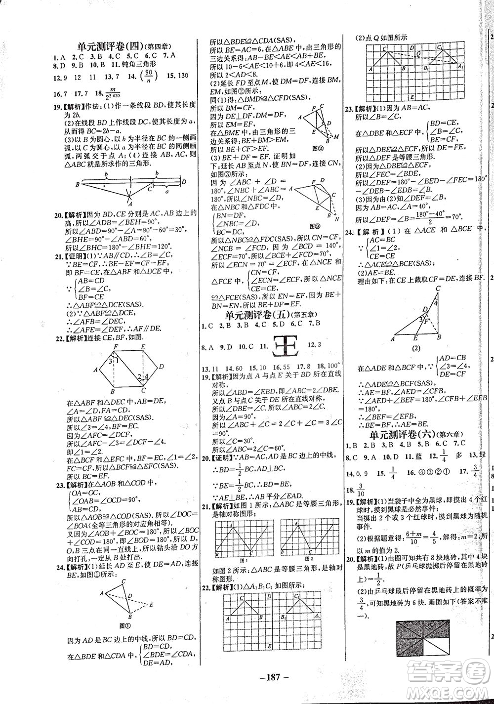 延边大学出版社2021世纪金榜百练百胜数学七年级下册BS北师大版答案