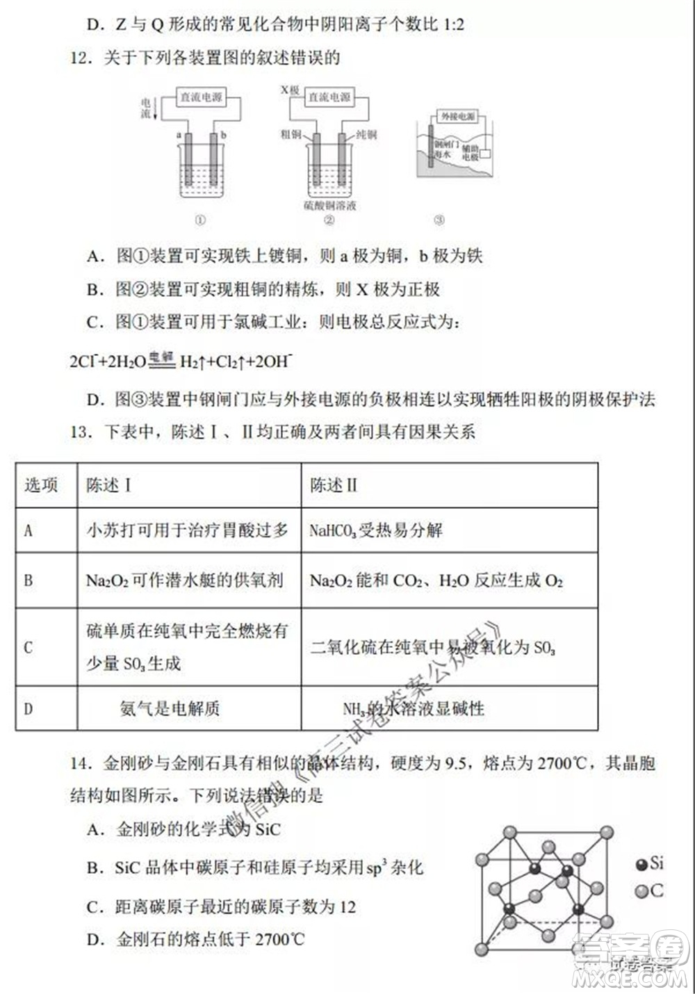 2021-2022学年度上辽宁省六校高三年级期初联考化学试题及答案