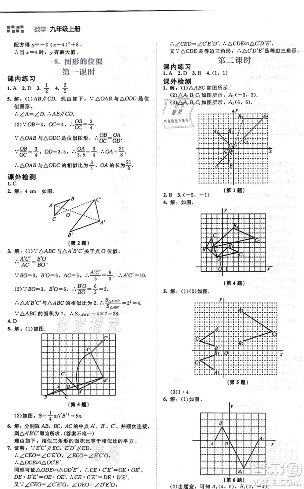 北京师范大学出版社2021伴你学九年级数学上册北师大版答案