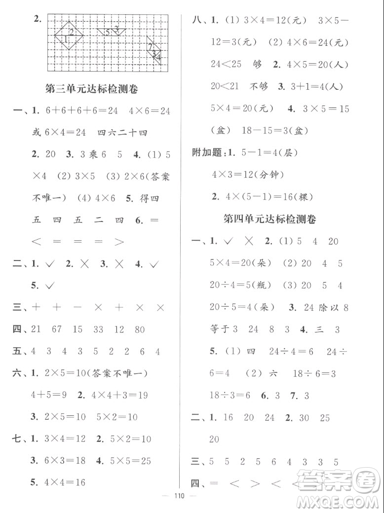 延边大学出版社2022秋江苏好卷二年级数学上册苏教版答案
