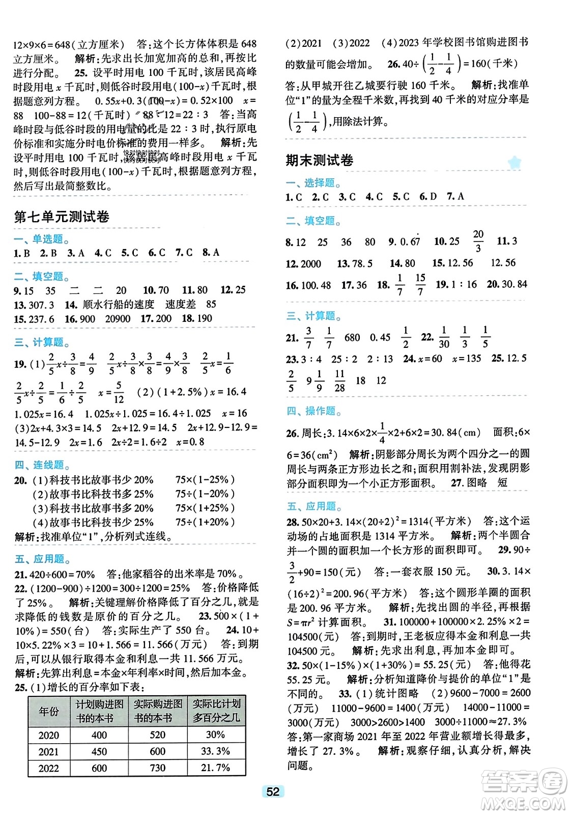 浙江教育出版社2023年秋精准学与练六年级数学上册北师大版答案