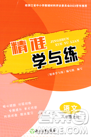 浙江教育出版社2023年秋精准学与练八年级语文上册通用版答案