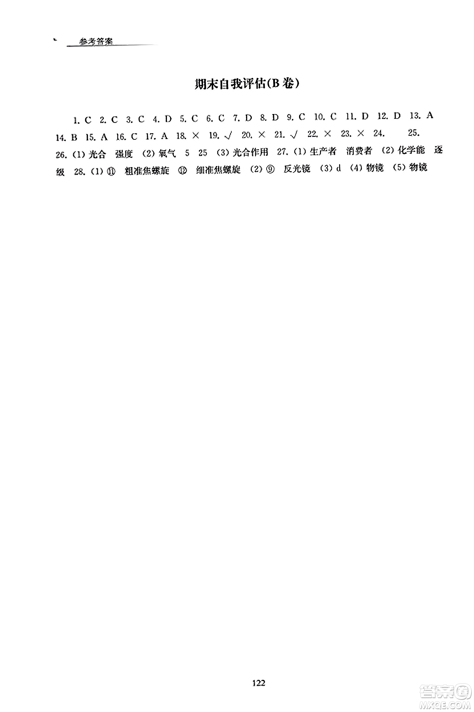江苏凤凰教育出版社2023年秋学习与评价七年级生物上册苏科版答案