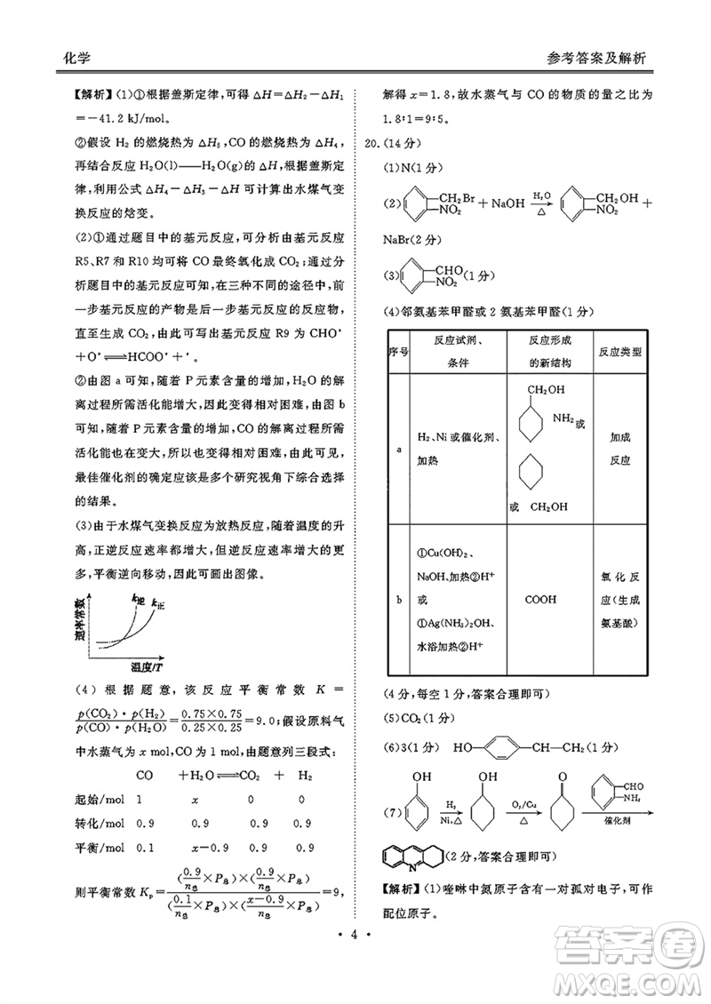 广东衡水金卷2024届高三上学期11月联考化学参考答案