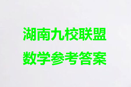 湖南省2024届高三上学期九校联盟第一次联考数学参考答案